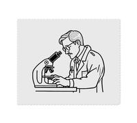 2 x 'Scientist Examining a Microscope Slide' Microfibre Lens/Glasses Cleaning Cloths (LC00025445)