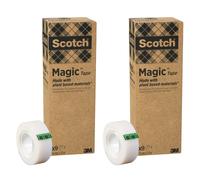 2 x Scotch Magic Tape Made with Plant Based Materials 19mm x 33m Pack of 9 Rolls