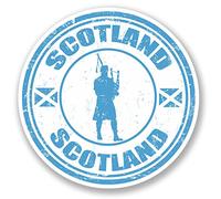 2 x Scotland Sticker Car Bike Bike Laptop Scottish Bagpipes Kilt Flag Fun #4275 (10cm x 10cm)
