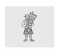 2 x 'Scottish Man With Kilt & Bagpipes' Microfibre Lens/Glasses Cleaning Cloths (LC00024557)