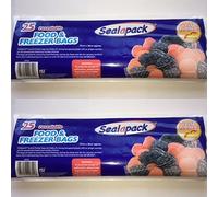 2 x Sealapack 25 Resealable Food & Freezer Bags 27cm x 28cm
