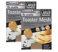 2 x Sealapack Re Usable Toaster Mesh Cooking Pocket Pouch Sandwich Toaster Bag
