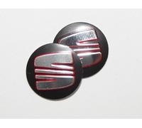 2 x SEAT ALTEA ALHAMBRA LEON IBIZA REMOTE KEY FOB LOGO EMBLEM STICKER BADGE 14MM