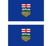 2 x Self Adhesive Sticker Car Vinyl PC Canadian Flag Canada Alberta