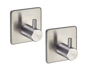 2 x Self-Adhesive Wall Hook Pandora 3M Stainless Steel Rust-Free for Kitchen and Bathroom Kitchen Towel Hooks Bathroom Hook Adhesive Hook from SO-TECH®