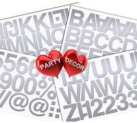 2 x Set of 90 Silver 2" Letters and Numbers - Self Adhesive Waterproof Durable Vinyl Stickers - Cut to the sticker Shape - size 50mm