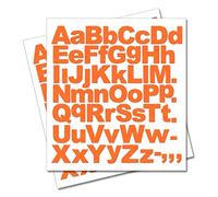 2 x Set of A-Z Orange Capital & Small Letters Full Alphabet - Removable Self Adhesive Waterproof Durable Vinyl Stickers - Cut to The Sticker Shape - Size 20mm