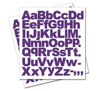 2 x Set of A-Z Purple Capital & Small Letters Full Alphabet - Removable Self Adhesive Waterproof Durable Vinyl Stickers - Cut to the sticker Shape - size 20mm