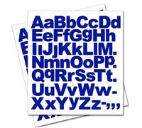 2 x Set of A-Z Royal Blue Capital & Small Letters Full Alphabet - Removable Self Adhesive Waterproof Durable Vinyl Stickers - Cut to the sticker Shape - size 20mm
