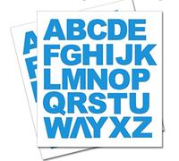 2 x Set of Full Alphabet Sky Blue Letters - Removable Self Adhesive Waterproof Durable Vinyl Stickers - Cut to the sticker Shape - size 20mm