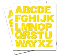 2 x Set of Full Alphabet Yellow Letters - Removable Self Adhesive Waterproof Durable Vinyl Stickers - Cut to The Sticker Shape - Size 20mm