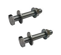 2 x Set Screw Bolts M10 x 80mm, Washers & Flange Nuts,