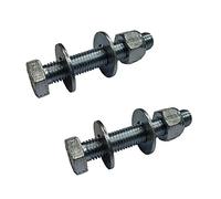 2 x Set Screw Bolts M6 x 50mm, Washers & Nylon Insert Nuts,