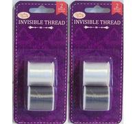 2 x Sewing Box Pack Of 2 Invisible Fabric Sewing Thread White & Smoke Grey 200M Rolls