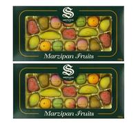 2 x Shepcote Marzipan Fruits Gift Box 190g each - Multipack of Luxury selection packs - Traditional Christmas gift - Made in England