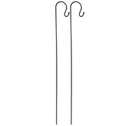 2 x Shepherds Crook Black Metal Garden Border Hooks (1m)
