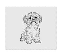 2 x 'Shih Tzu Dog Sitting' Microfibre Lens/Glasses Cleaning Cloths (LC00031258)