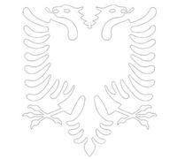 2 x ”Shqipë” Albanian Eagle, Car Sticker11 x 11 cm.