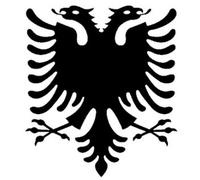 2 x ”Shqipë” Albanian Eagle, Car Sticker11 x 11 cm.