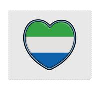 2 x 'Sierra Leone Flag Heart' Microfibre Lens/Glasses Cleaning Cloths (LC00022110)