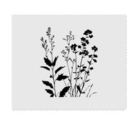 2 x 'Silhouette of Botanical Flowers' Microfibre Lens/Glasses Cleaning Cloths (LC00031373)