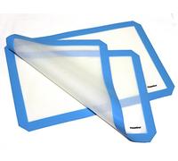 2 x Silicone Mat Platinum Cured Non-Stick Pad 16 1/2 x 11 1/2 inches by TitanOwl - Sheet with Blue Corners