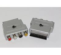 2 x Silver Switched Scart Adpator to RCA Phono Video, & SVHS Input & Output