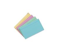 2 X Silvine record cards 127x77mm ruled pack of 100 in assorted colours