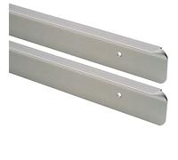 2 x Simpa® Worktop Corner Joint - Aluminium - Matt Silver - 40mm x 630mm - for a Professional Finish - Fixing Screws Supplied