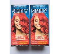 2 x Simply Bright Red Alert High Colour Permanent Hair Dye