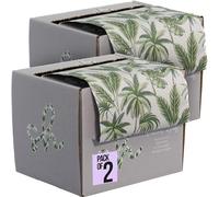 2 X Simply Hair Luxury Extra Wide Embossed Hair Foil Roll with Built-In Cutter | 12.7cm x 100m Professional Hairdressing Foil for Highlighting & Balayage â€“ Palm Print Design, White & Green
