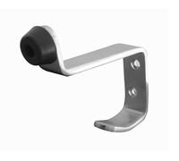2 x Single Hat and Coat Hook with Rubber Door Stopper in Satin Stainless Steel from EUROART