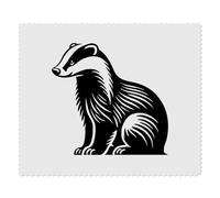 2 x 'Sitting Badger' Microfibre Lens/Glasses Cleaning Cloths (LC00032514)