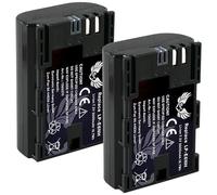 2 x SK Battery Compatible with Canon LP-E6NH < 2600 mAh > LP-E6P LP-E6N LP-E6 for Canon EOS R Ra R5 II R6 II R7-5D Mark III IV - 6D 7D 60D 90D - XC15