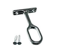 2 X Sleek Chrome Centre Support for Oval Wardrobe Rail Rod with Fixing Screws