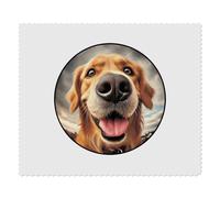 2 x 'Smiling Golden Retriever' Microfibre Lens/Glasses Cleaning Cloths (LC00031749)