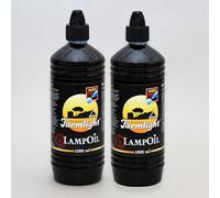2 x Smokeless and Odourless Premium Dutch Lamp Oil with Intergrated Easy Pour Funnel - Clear Candle Oil - 2 x 1 Litre Bottle. Spill- Free Design Bottle.