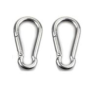 2 x Snap Hooks Carabiner Heavy Duty BZP Carabiner Snap Hook Keychain Clips for Outdoor, Camping, Hiking (M4 (40mm x 4mm))