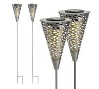 2 x Solar 5 Bright LED Silhouette Garden Decorative Stake Light Lamp