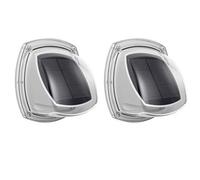 2 X Solar Powered Fence Lights Step Door Wall Bright Light Garden