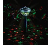 2 X Solar Powered Multicolour Projector Lights - Disco Ball Effect Colour Changing Outdoor Garden Lighting - Each H36 X 9.5Cm