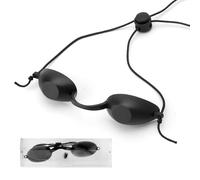 2 x Solarium Glasses, Eye Protection Solarium Glasses with Transparent Storage Case, Red Light Glasses, UV Infrared Safety Glasses, Red Light Lamp for Beauty Treatments and Tanning Protection Outdoors