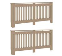 2 x Sonoma Oak Radiator Cover 172 x 19 x 81.5 cm Wood Material with Vertical Slatted Design for Efficient Heat Flow, Safe Cover for Children and Pets