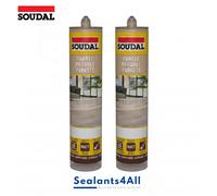 2 x Soudal Parquet Flexible Joint Sealant 290ml, Laminate Sealer, Medium Oak