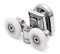 2 x SP4 ShowerPart Top Shower Door Rollers/Wheels/Runners, Shower Door Wheel Diameter 23mm, Wheel Thickness 6mm, Chromed Plastic Cover, Shower Door Replacement Parts.
