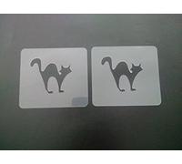 2 x Spooky cat face Painting Stencils Reusable Many Times Halloween
