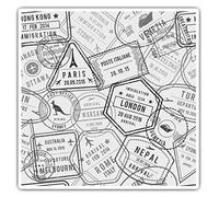 2 x Square 10cm Vinyl Stickers - Passport Travel Stamps Airport 36383