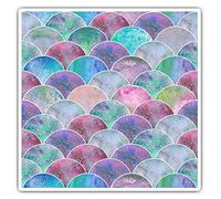 2 x Square 10cm Vinyl Stickers - Pretty Mermaid Fish Scales 2529