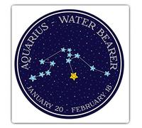 2 x Square 7.5cm Vinyl Stickers - Aquarius Constellation Star Space Horoscope 7483