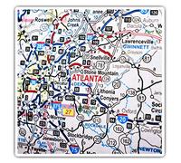 2 x Square 7.5cm Vinyl Stickers - Atlanta Georgia America USA Travel Map 44157